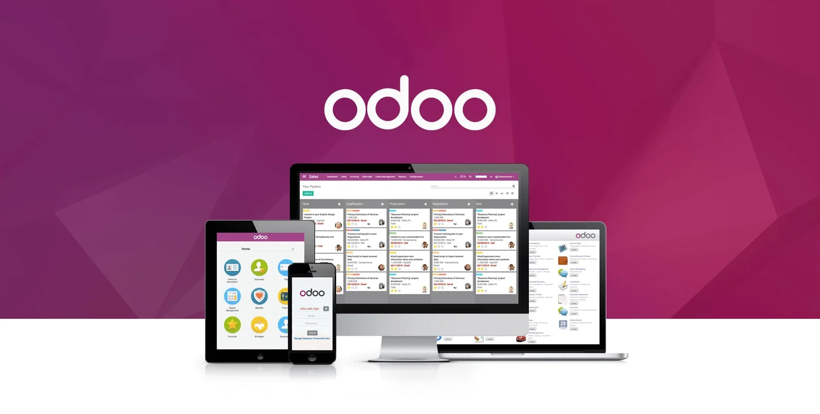 Odoo Benutzeroberfläche – CRM und Buchhaltung